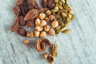 Üç çeşit kakule. Yüksek kalite fotoğraf