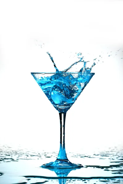 Blue coctail splash — Stock Photo, Image