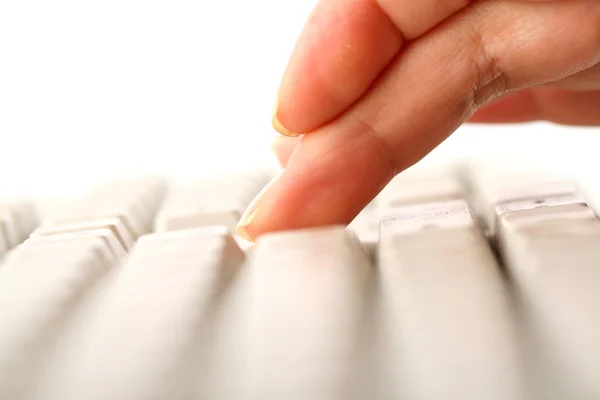 Girl typing — Stock Photo, Image