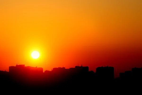 Zonsondergang Stad — Stockfoto