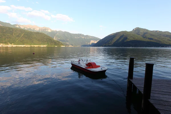 Notte lugano lago paesaggio — Foto Stock