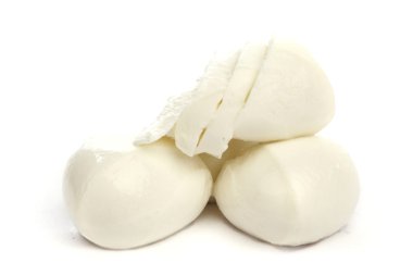 fresh italian mozzarella on white background clipart