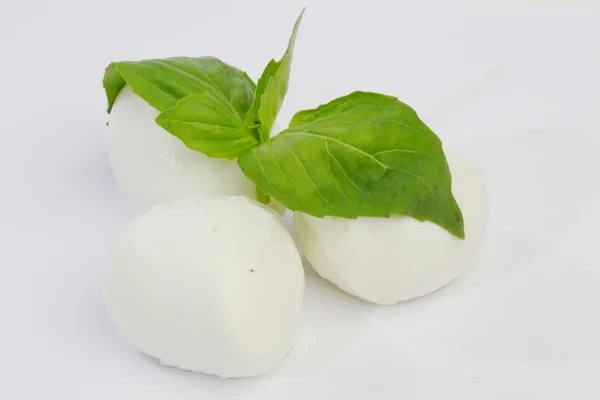 Świeży włoski mozzarella na białym tle — Zdjęcie stockowe