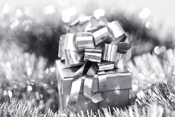 Silver christmas card — Stock Photo, Image