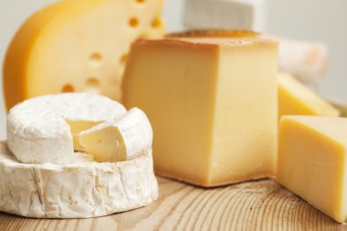 Various types of cheese composition clipart