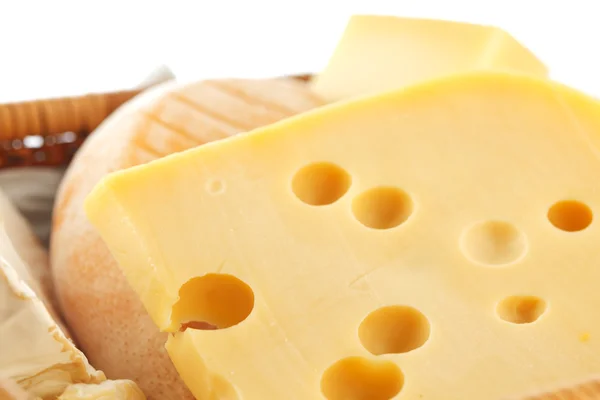 Cheese on a wooden table — Stock Photo, Image