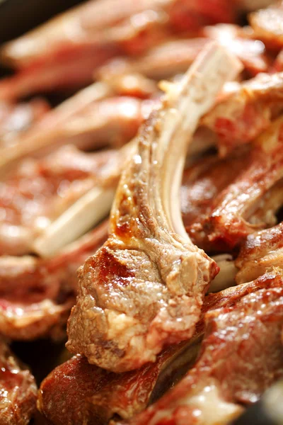 Roasted ribs on pan — Stock Photo, Image