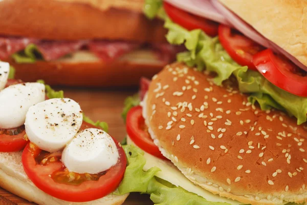 Pile of sandwiches close — Stock Photo, Image