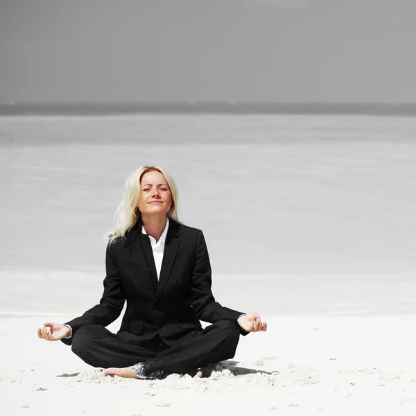 Yoga business woman Royalty Free Stock Images