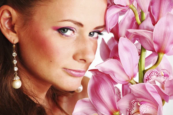 Orchideenfrau — Stockfoto
