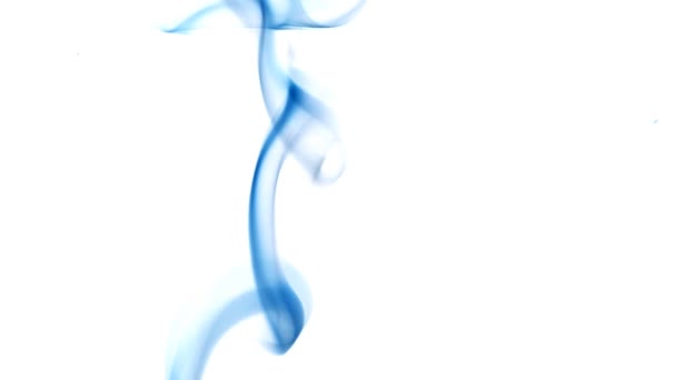 Blue smoke isolated on white background — Stock Video