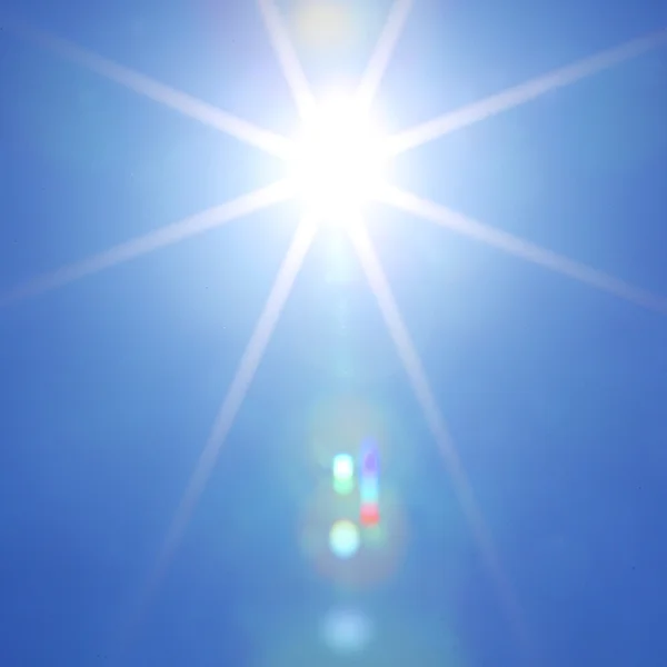 Sun in blue sky — Stock Photo, Image