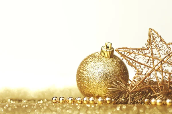 Guld jul dekoration — Stockfoto