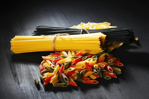 Variety of types and shapes of Italian pasta — Stock Photo, Image