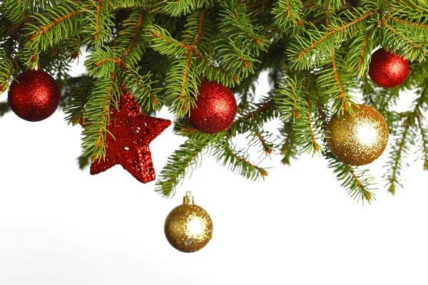 Christmas decoration on fir — Stock Photo, Image