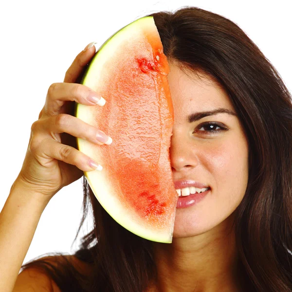 Eat watermelon — Stock Photo, Image