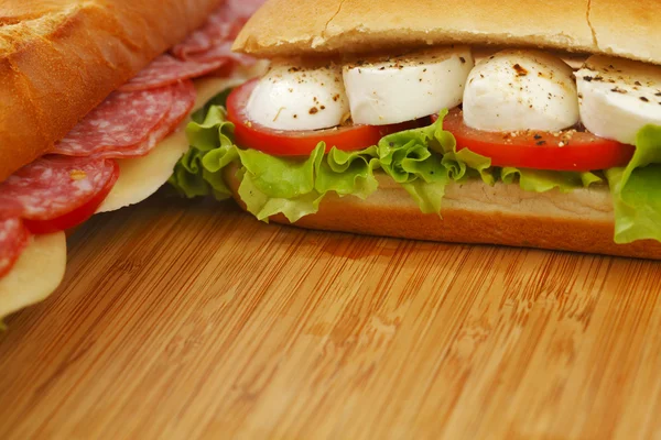 Pila de sándwiches cerca — Foto de Stock