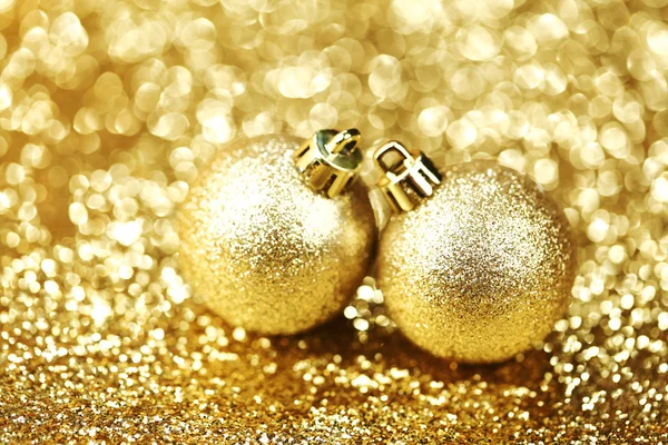 Golden Christmas balls — Stock Photo, Image
