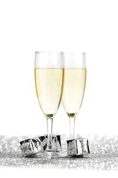 Två champagne flöjter — Stockfoto