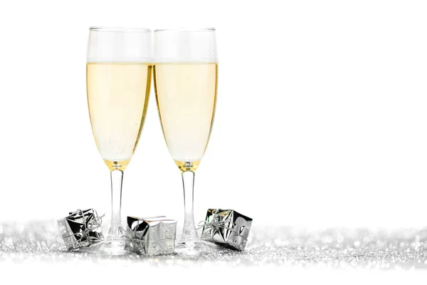 Två champagne flöjter — Stockfoto