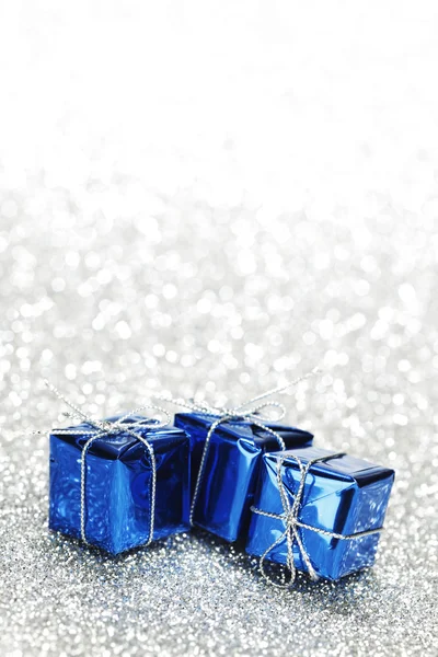 Blue christmas gifts — Stock Photo, Image