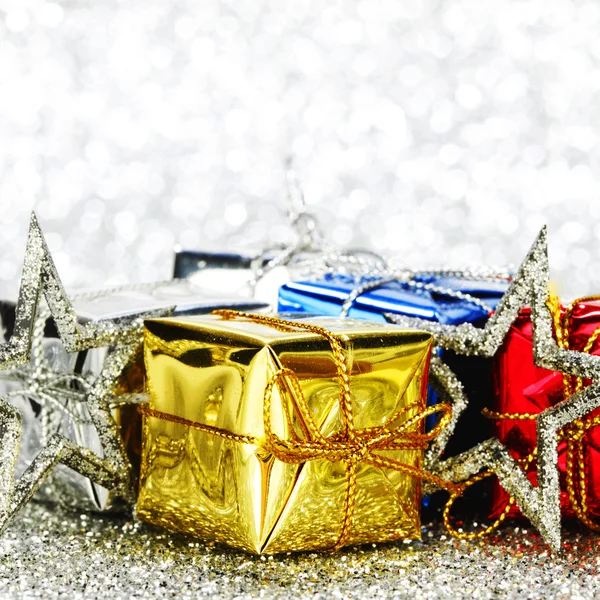 Gift boxes and decoration — Stock Photo, Image