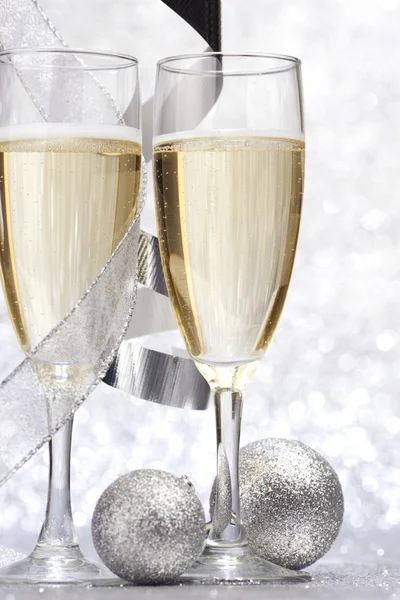 Şampanya ve dekorasyon — Stok fotoğraf