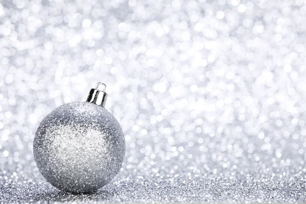 Silver Christmas ball — Stockfoto