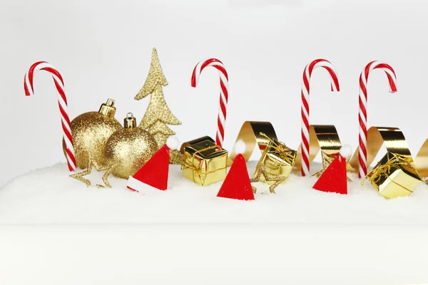 Caramelle di Natale con decorazione festiva — Foto Stock