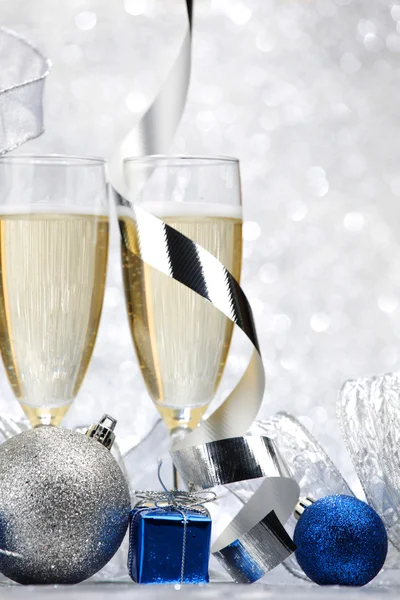 Champagne en decoratie — Stockfoto