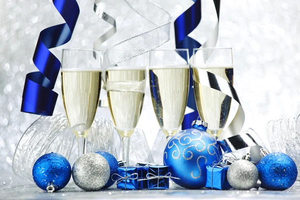 Champagne en decoratie — Stockfoto