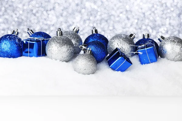 Christmas balls and gifts — Stok fotoğraf