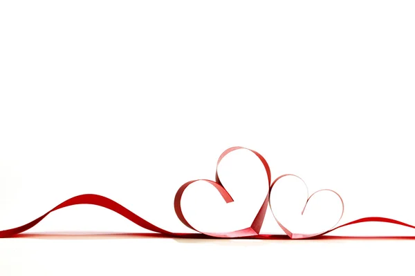 Red heart ribbons — Stock Photo, Image