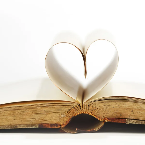Heart inside a book — Stock Photo, Image