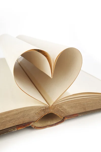 Heart inside a book — Stock Photo, Image