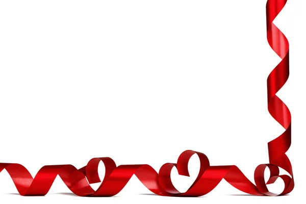 Red heart ribbons — Stock Photo, Image