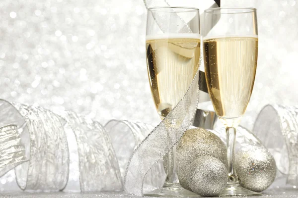 Champagne en decoratie — Stockfoto