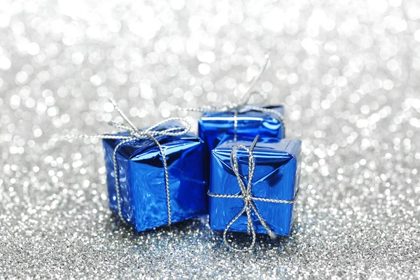 Blauwe Kerstcadeaus — Stockfoto