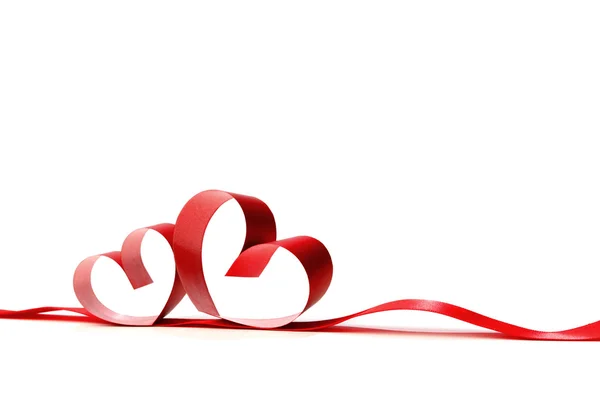 Red heart ribbons — Stock Photo, Image