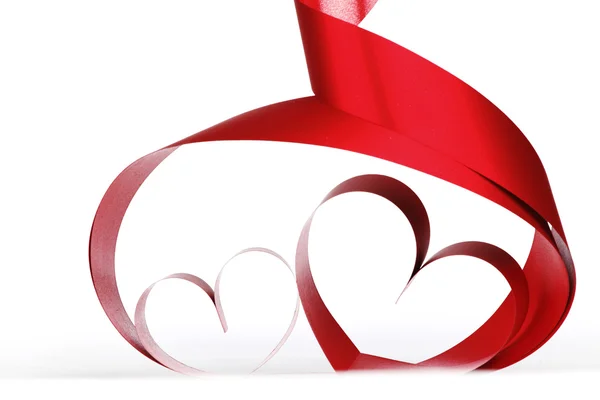 Red heart ribbons — Stock Photo, Image