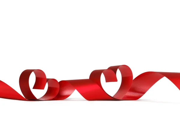 Red heart ribbons — Stock Photo, Image