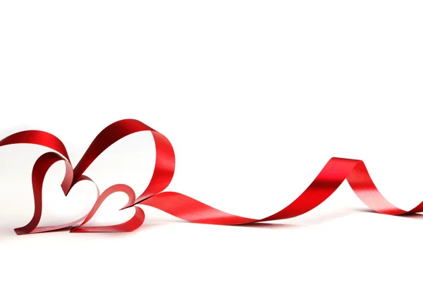 Red heart ribbons — Stock Photo, Image