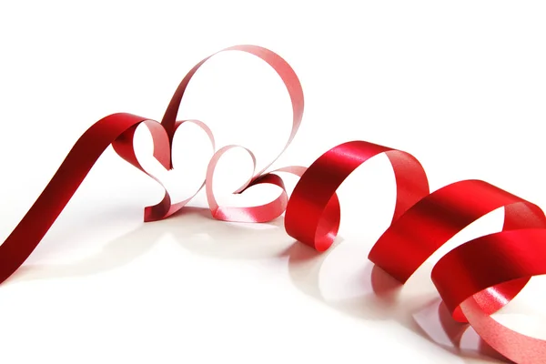 Red heart ribbons — Stock Photo, Image