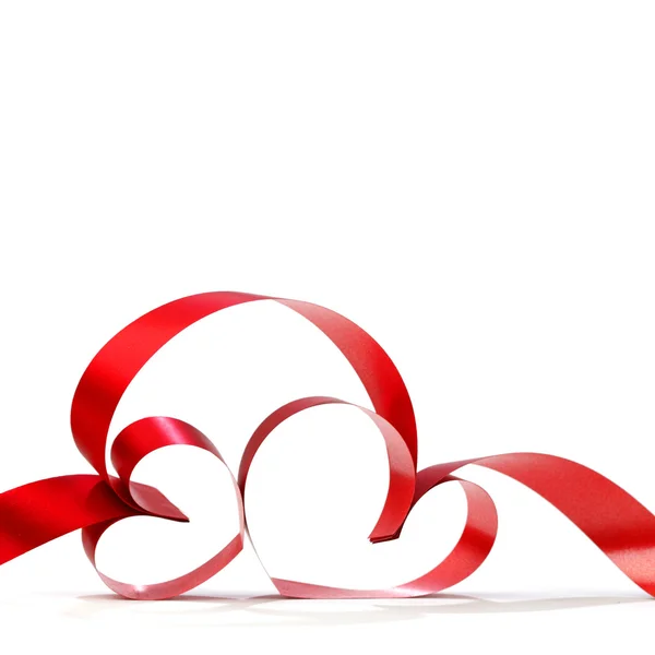 Red heart ribbons — Stock Photo, Image