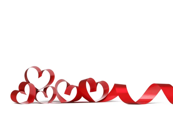 Red heart ribbons — Stock Photo, Image