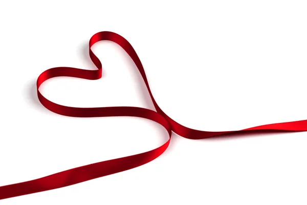 Červená stužka srdce — Stock fotografie