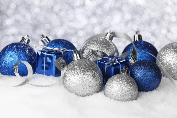 Christmas balls and gifts — Stok fotoğraf