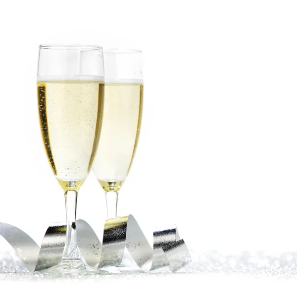 Två champagne flöjter — Stockfoto