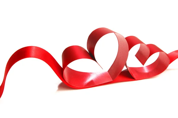 Red heart ribbons — Stock Photo, Image