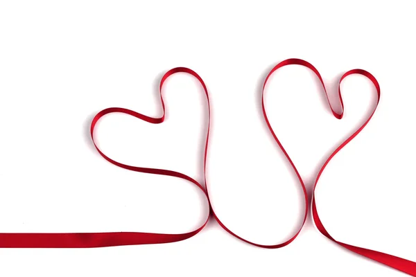Red ribbon heart — Stock Photo, Image